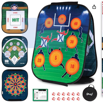 GUD Football, Baseball & Darts Sports Games Toy, Yard Lawn Outdoor & Indoor Birthday Gifts Target Football Toy, Kids Set, Toss Toys, Boys Gifts Year Old Ages